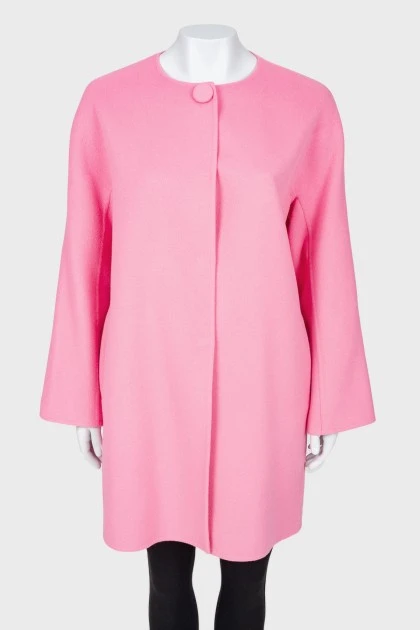 Pink coat on buttons