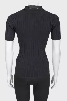 Black polo with rhinestones