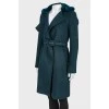 Coat on a belt with a tag