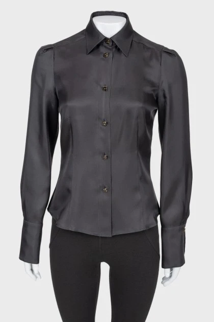 Silk shirt with rhinestones