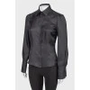 Silk shirt with rhinestones