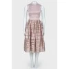 Dress with striped hem