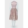 Dress with striped hem