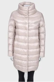 Down jacket with press-stud