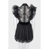 Tutu dress with velvet belt