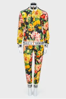 Flower print suit