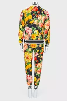 Flower print suit