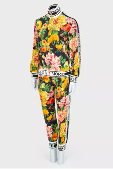 Flower print suit