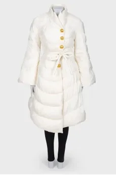Down jacket with golden buttons