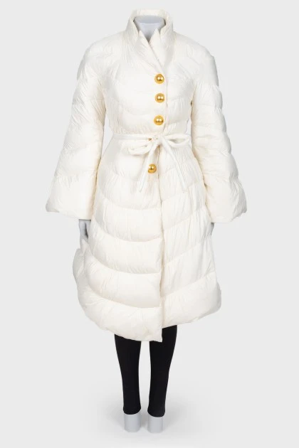 Down jacket with golden buttons