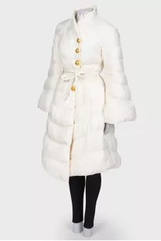 Down jacket with golden buttons