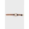 Watch with leather strap