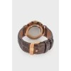 Watch with leather strap