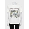 White Shift T-shirt with Print